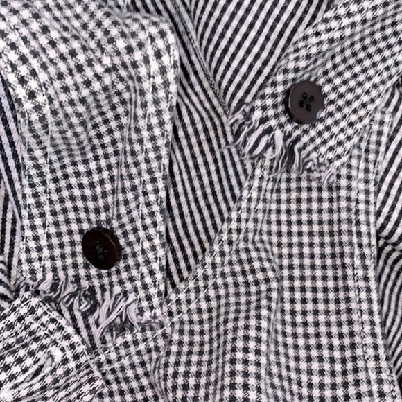 Vintage black & white checkered overalls jumpsuit romper shorts size large - Picture 6 of 8